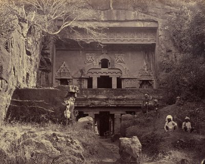 De grot van de timmerlieden. Ellora door Unknown artist