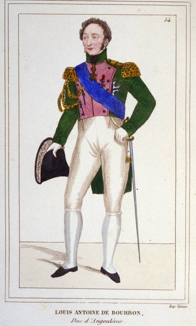 De hertog van Angoulême Louis Antoine (Louis-Antoine) d