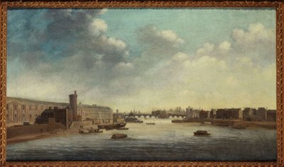 De Grande Galerie du Louvre, met de Porte Neuve, Pont-Neuf, Cité, Tour de Nesle en Quai Malaquais, circa 1640, tussen 1635 en 1645 door Unknown artist