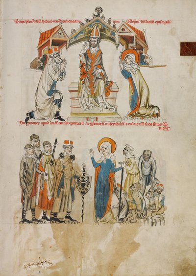 De gelofte van kuisheid; Sint Hedwig helpt de armen en zieken door Unknown artist