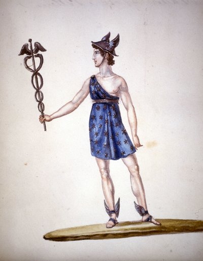 De Romeinse god Mercurius of Hermes bij de Grieken door Unknown artist