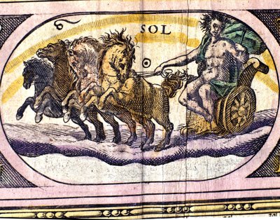 De zon. Gravure uit de 17e eeuw. door Unknown artist
