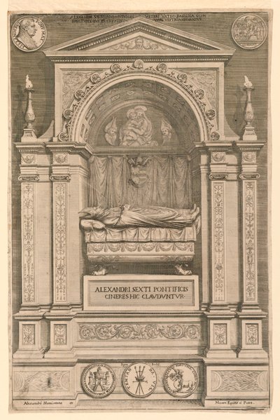 Het graf van paus Alexander VI door Unknown artist