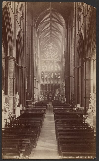 Het transept, vanuit het noorden, Westminster Abbey door Unknown artist