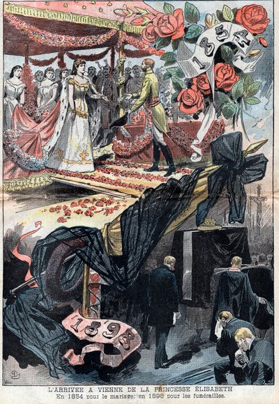 De aankomst in Wenen van Elisabeth de Wittelsbach door Unknown artist