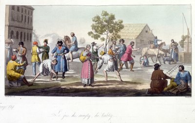 Het spel van svayky en babky, Rusland. door Unknown artist