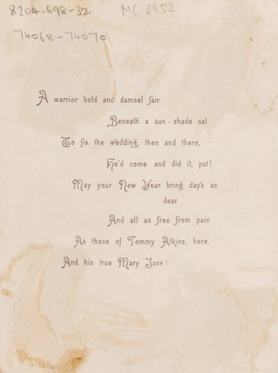 Het oude verhaal voor het nieuwe jaar, nieuwjaarskaart, ca. 1885 door Unknown artist