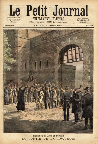 De vrijlating van de Parijse gevangenis op 27 juli 1891. Gravure van Henri Meyer in 