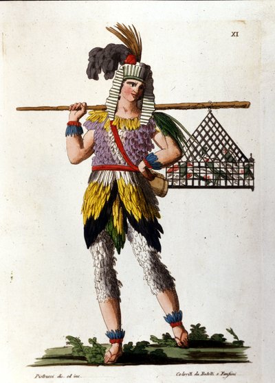 De rol van Papageno, personage uit Mozarts De Toverfluit door Unknown artist