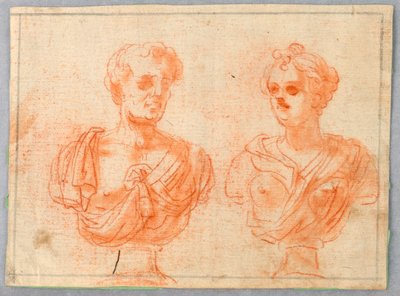Twee Romeinse bustes door Unknown artist