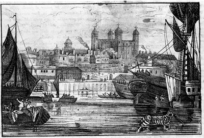 Uitzicht op de Tower of London en de Theems aan het einde van de 18e eeuw Gravure door Unknown artist