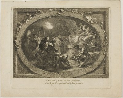 Voltaire bij een satanisch feest door Unknown artist