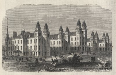 Ward Island Emigrantenziekenhuis - New York State - De Emigratie Commissie Instelling - Gravure in 