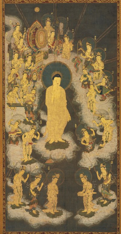 Welkomstnederdaling van Amida (Amida Raigō) door Unknown artist