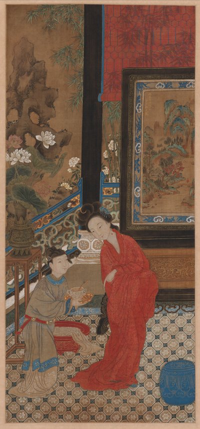Yang Guifei verlaat het bad door Unknown artist