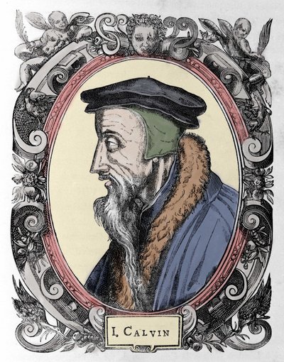 Portret van Jean Calvin (1509-1564), Franse religieuze hervormer en schrijver. door Unknown artist