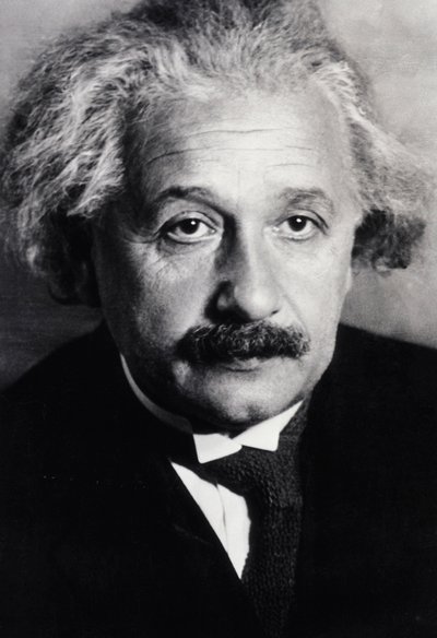 Albert Einstein (zwart-wit foto) door Unknown photographer