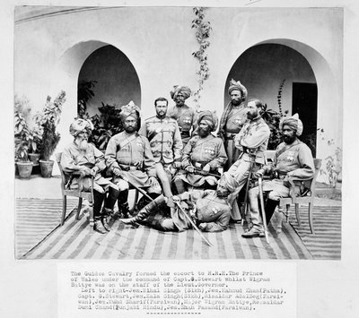 Britse en Indiase officieren van het Corps of Guides door Unknown photographer