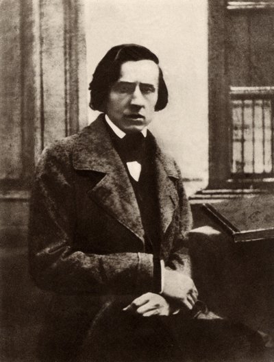 Frederic Chopin (1810-1849) Poolse componist en pianist door Unknown photographer