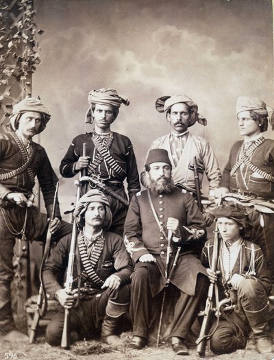 Georgische krijgers van Batum (of Batumi) stad in Georgië, hoofdstad van Adzjarië door Unknown photographer