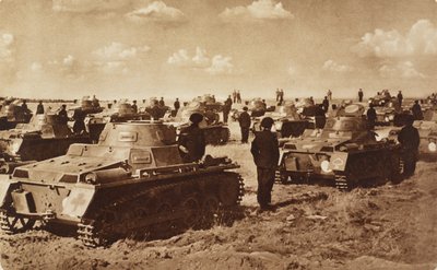 Duitse tanks, Doberitz, nabij Berlijn, Duitsland, foto uit Illustrated London News, 27 juli door Unknown photographer