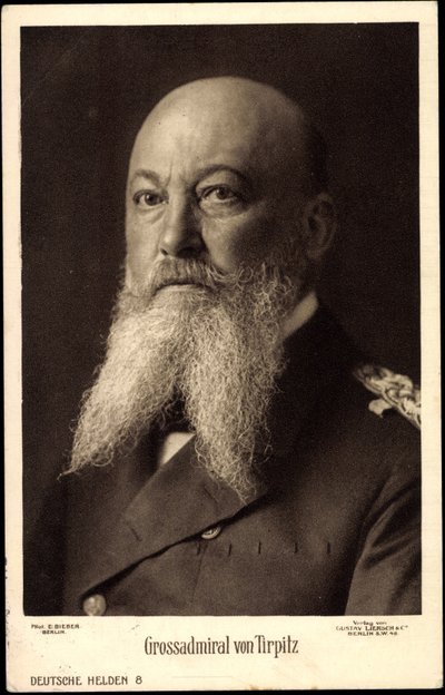 Grootadmiraal Alfred von Tirpitz, Portret door Unknown photographer