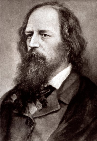 Halflang portret van de beroemde Engelse dichter Alfred Tennyson door Unknown photographer
