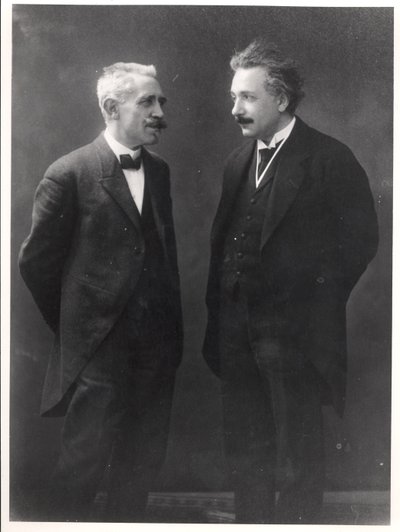 Paul Langevin en Albert Einstein door Unknown photographer