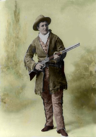 Portret van Calamity Jane (1852-1903) (Martha Canary 1852-1903) in 1895 door Unknown photographer