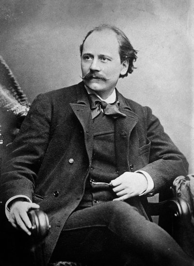 Portret van Jules Massenet (zwart-wit foto) door Unknown photographer