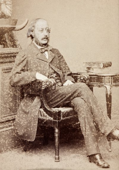 Portret van Stephen Heller, ca. 1860s (zwart-wit foto) door Unknown photographer