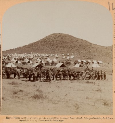 Royal Horse Artillery, Slingersfontein, Boerenoorlog, ca. 1899 door Unknown photographer