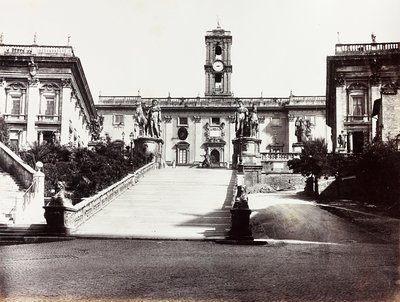 Uitzicht op Campidoglio met het Palazzo Senatorio, Rome door Unknown photographer