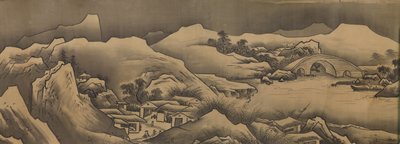 Landschap, 17e eeuw door Unkoku Toban