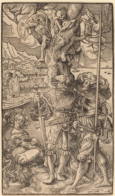 Twee Huurlingen en een Vrouw, 1524 door Urs Graf