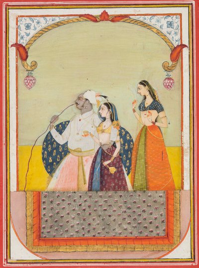 Maharaja Shri Anand Singh-ji en zijn gemalin door Ustad Murad