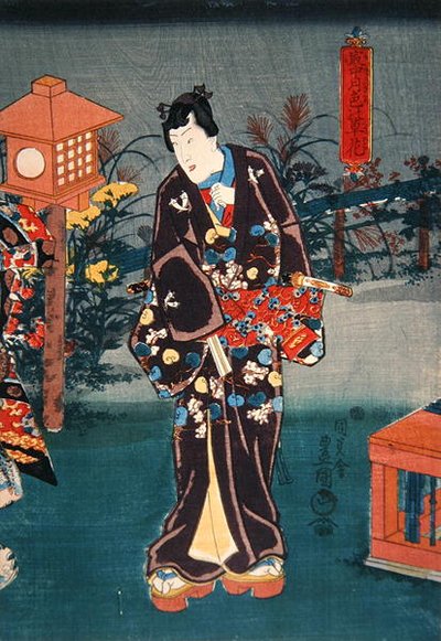Volle Maan: Kleurplanten en bloemen door Utagawa Kunisada