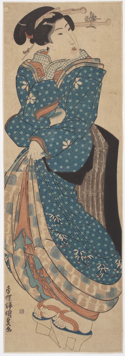 Staande Vrouw door Utagawa (1786 1865) Kunisada