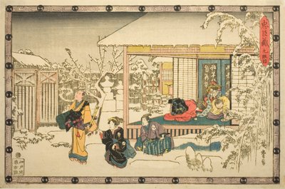 Acte 9, uit de serie "De Wraak van de Loyale Retainers (Chushingura)" door Utagawa Hiroshige