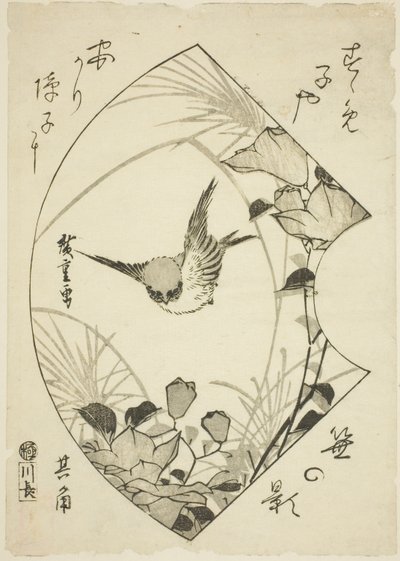 Herfstbloem en Mus door Utagawa Hiroshige