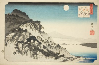 Herfstmaan bij Ishiyama (Ishiyama shugetsu), uit de serie "Acht Zichten van Omi (Omi hakkei no uchi)" door Utagawa Hiroshige