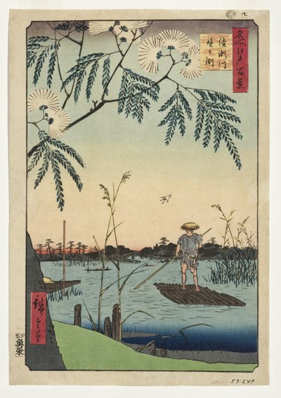 Ayase-rivier en Kanegafuchi, 1857 door Utagawa Hiroshige