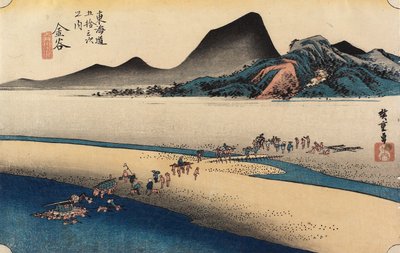 Verre Oever van de O_i Rivier, Kanaya, c. 1833 door Utagawa Hiroshige