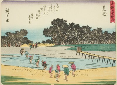 Fujieda, uit de serie "Drieënvijftig stations van de Tokaido" door Utagawa Hiroshige