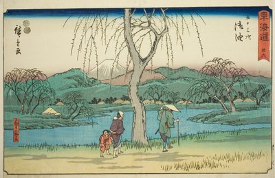 Goyu: Motono Vlak langs de Oude Weg (Kokaido Motonogahara)—Nr. 36, uit de serie "Drieënvijftig Stations van de Tokaido (Tokaido gojusan tsugi)," ook bekend als de Reisho Tokaido door Utagawa Hiroshige