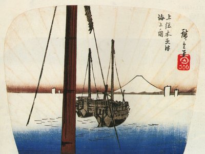 Hiroshige Mount Fuji gezien over het water door Utagawa Hiroshige
