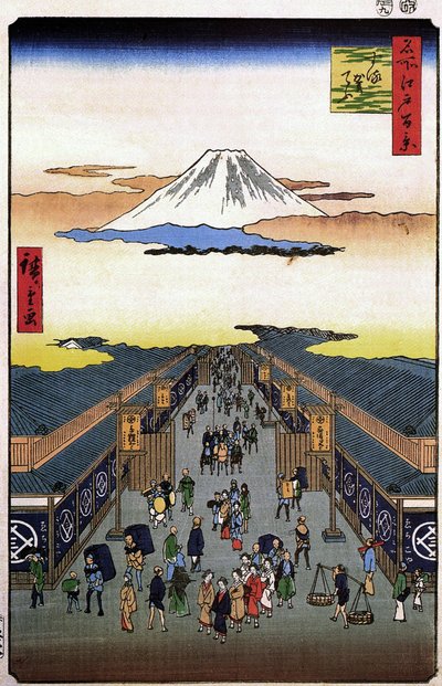 Hiroshige, Sugura streetFXD door Utagawa Hiroshige