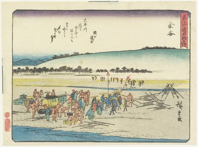 Kanaya, 1837-1844 door Utagawa Hiroshige