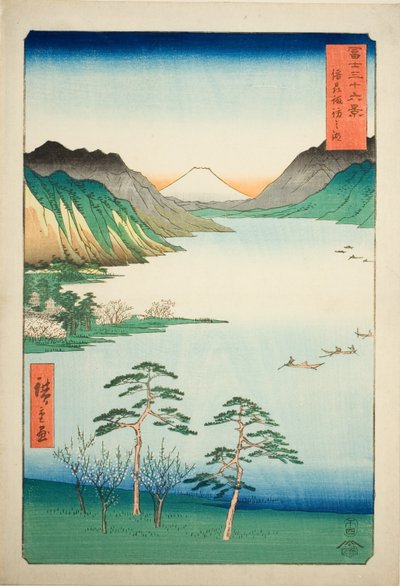 Meer Suwa in de provincie Shinano, uit de serie 