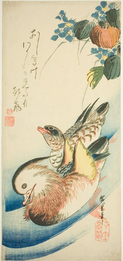 Mandarijneenden door Utagawa Hiroshige